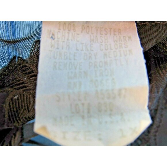 Vtg Over Blouse 1X Shear Long Sleeve Dressy One Button Cover Up 1980s Cocktail - Picture 9 of 10